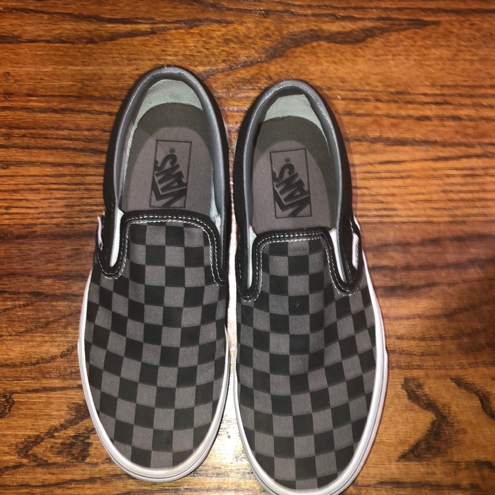 Black & grey Checkered vans